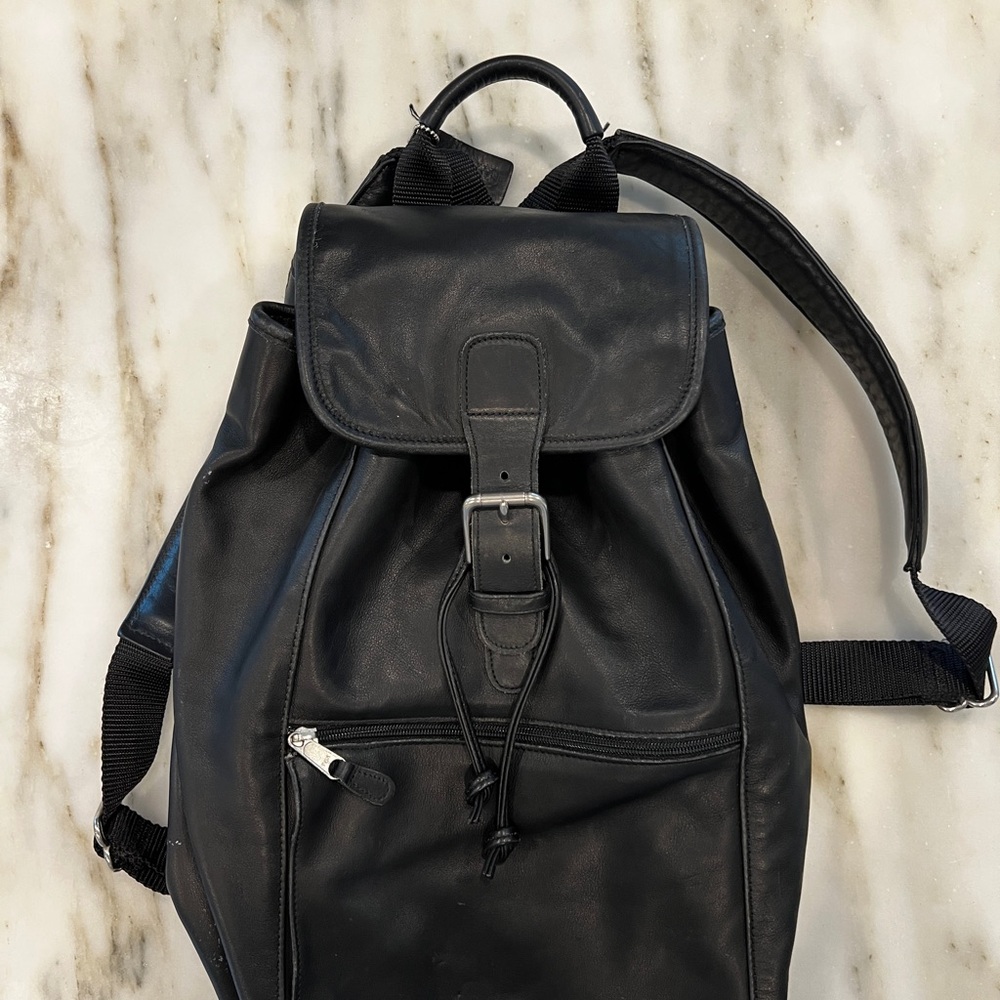 Coach Vintage Black Leather Backpack